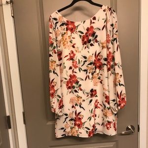 Mini long sleeve floral print dress